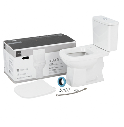 DECA KIT QUADRA BACIA COM CAIXA ACOPLADA BRANCO