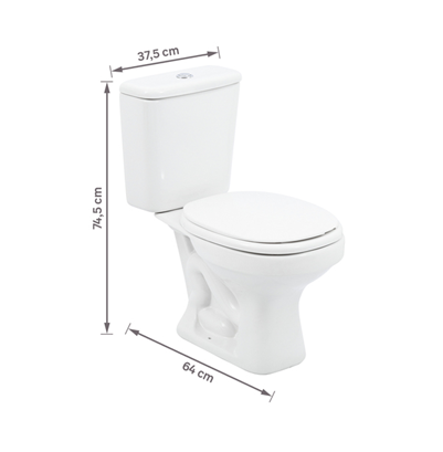 DECA KIT ASPEN BACIA COM CAIXA ACOPLADA BRANCO